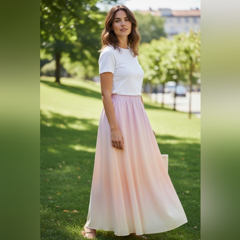 Cato Elegant Pastel Ombre Maxi Skirt With Pockets Size XL